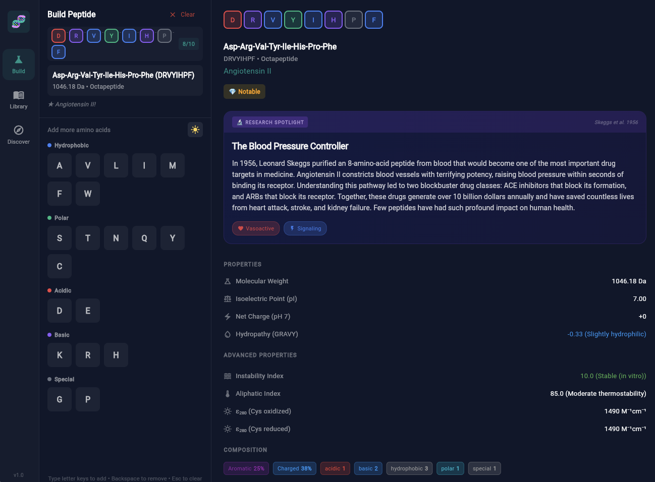 Peptide Explorer Interface